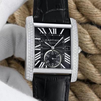 BF Factory Cartier Tank Series Diamond Andy Lau The same mechanical men's watch stainless steel version - Click Image to Close