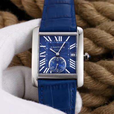 BF factory Cartier tank series Andy Lau's same mechanical men's watch blue model - Click Image to Close