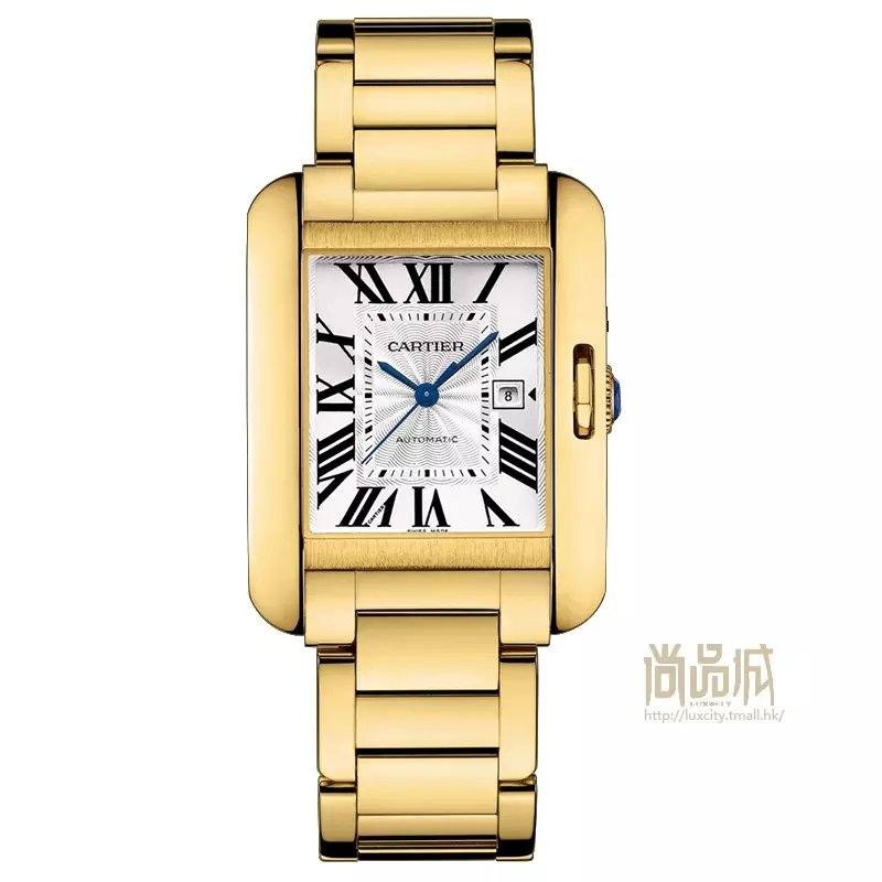 Cartier tank series 18k gold two-hand semi automatic mechanical watch for men. - Click Image to Close
