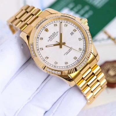 New Rolex Oyster Perpetual Series Couple Gold Face Watches - Click Image to Close