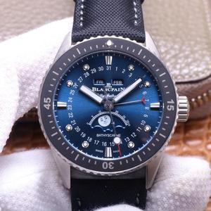 TW Blancpain Cinquanta ricerche Serie 5054-1110-B52A Black Plate White Steel Moon Phase Automatic Watch