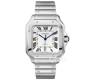Custodia BV Cartier New Santos (Men's Large): 316 Material Dial Large White Dial Watch