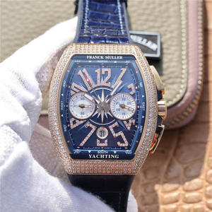 ABF Franck Muller V45 Blue Yacht 7750 Movement 44x54 mm Man's Watch Rubber Band Automatic Mechanical Movement