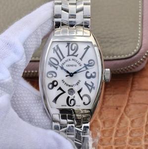 ABF Franck Muller Casablanca serie 8880 Orologio da polso, orologio meccanico automatico da uomo con cintura in acciaio, quadrante bianco.