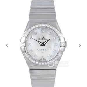 V6 Omega Constellation Series Ladies Quartz Orologio 27mm One-to-One Reissue Genuine White Face Diamonds