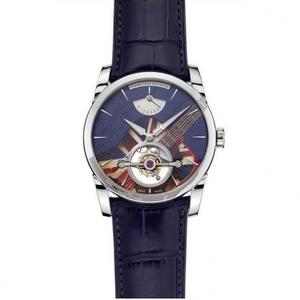 JB Parmigiani Real Tourbillon PFS251-2007000 Blue Surface Kinetic Energy Display Belt Manual Mechanical Male Watch