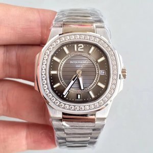 [La versione di qualità più alta di JJ] PP Patek Philippe Nautilus 7011 Rose Gold Ladies Watch Diamond Edition