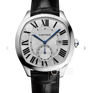 V6カルティエDRIVE DE CARTIERシリーズWGNM0004タートル型の白い文字盤のメンズ腕時計。