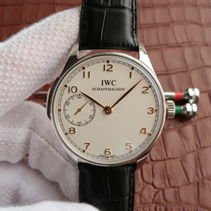 IWCポルトガル語IW524204機械式メンズ腕時計、シルバー/ゴールドインデックス