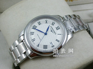 ロンジン マスター シリーズ ローマ スケール オールスチール鋼ベルト自動機械メンズ腕時計 (白表面)