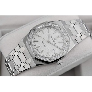 Audemars Piguet Royal Oak series men's watch automatic mechanical transparent steel white surface Audemars Piguet Royal Oak series men's watch automatic mechanical transparent steel white surface