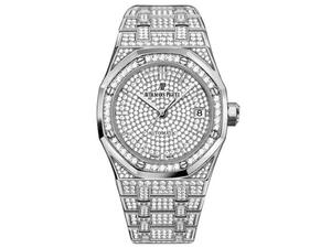 TZ Audemars Piguet Royal Oak 15452 starry diamanten herenhorloge nieuw, automatisch mechanisch herenhorloge, geplatineerd.