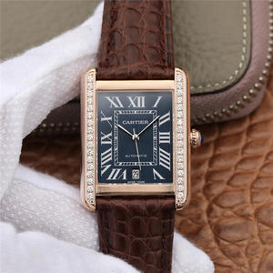Cartier tank serie W5200027 horloge maat 31x41mm heren riem mechanisch horloge.