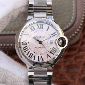 V6 fabriek Cartier blauwe ballon 33mm mechanische dames horloge stalen riem een tot een replica vrouwelijk horloge vergelijkbaar met echte