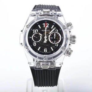 HB-fabriek Hublot voert een mechanisch horloge uit de 7750-beweging een voor een na, met dezelfde functie als het origineel. Zwart oppervlak