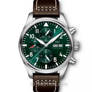 ZF IWC Pilot Chronograph Series IW377726 Green Face chronograaf mechanisch herenhorloge. ZF IWC Pilot Chronograph Series IW377726 Green Face chronograaf mechanisch herenhorloge.