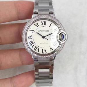 JF nieuw product CARTIER Cartier blauwe ballon serie medium 33MM 1:1 shell sleeve uitgerust met geïmporteerde mechanische uurwerk JF nieuw product CARTIER Cartier blauwe ballon serie medium 33MM 1:1 shell sleeve uitgerust met geïmporteerde mechanische uurwerk