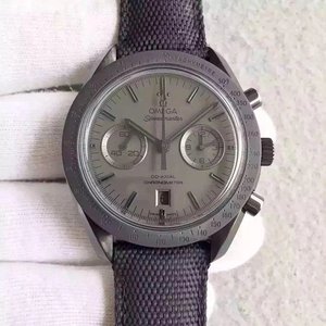 JH Omega Speedmaster Moon Dark Side Ceramic Watch 44.2mm zwarte keramische kast met gecoate nylon stof band
