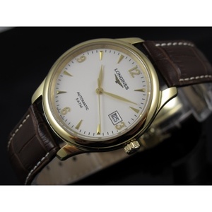 Swiss Longines Master Series Mechanical Men's Watch 18K Gold Leather Strap Fully Automatic Mechanical Men's Watch
