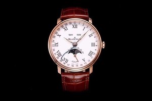 OM nieuw product Blancpain villeret classic serie 6639 maanfaseweergave zelfgemaakt 6639 uurwerk volledig uitgerust herenhorloge.