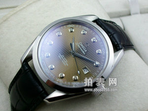 Swiss OMEGA Omega Seamaster Series Inlaid Scale Leather Strap Automatic Mechanical Back White Men's Watch