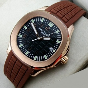 Zwitserse Patek Philippe kijken sport duiken 18K roségouden kast zwarte tape automatische mechanische zwarte gezicht mannen horloge
