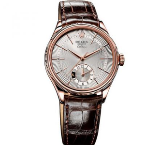 Rolex Cellini 50525 white plate rose gold, six o'clock position dual time zone chronograph imported automatic movement