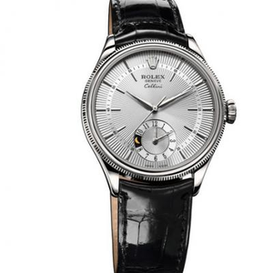 Rolex Cellini series 50529 white plate, platinum-coated automatic mechanical men's watch six o'clock position dual time zone chronograph