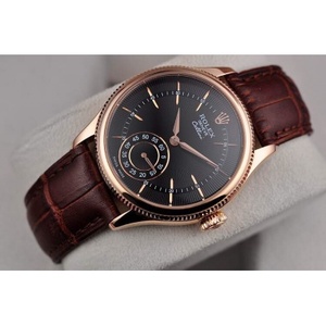 Rolex Cellini series three needle automatic mechanical watch men's watch two and a half 18K rose gold black surface