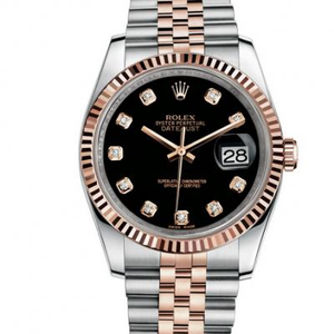 N fabrieksreplica Rolex 116231-0056 Datejust 36 mm roségoud 14k goud neutraal mechanisch horloge.