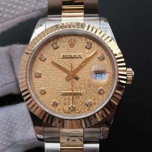 Rolex Datejust II serie 126333 met goud bedekte versie, puur 18 kt goud bedekt, met goud bedekt dikte 15 micron, band goud gewicht 2,22 gram, ring goud gewicht