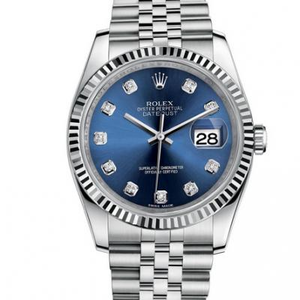 Een op een replica Rolex Datejust 116200 Mannen Mechanische Watch Blue Surface.