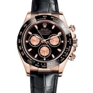 Rolex Daytona 116515LN zwart-faced rose gold mechanische mannen horloge