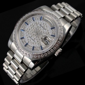 Swiss watch Rolex Rolex Gypsophila Men's Watch Steel Belt Diamond White Face Dual Calendar Automatic Men's Watch Sapphire