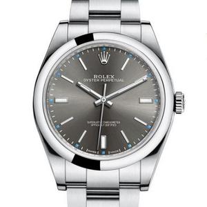 AR Rolex 114300-0001 Oyster Perpetual Series mechanisch herenhorloge met grijs oppervlak