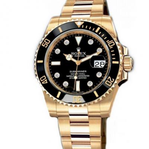 Rolex volledig gouden water ghost v7 versie 116618LN-97208 zwarte plaat herenhorloge.