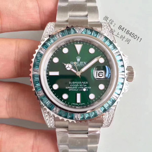 N factory v7 versie Rolex groene diamant kleur cirkel Europese high-end horloges van de hoogste kwaliteit. 98757909 81205 Omega Constellation-serie 123.10.38.21.52.001 Mechanisch herenhorloge met zwarte zijde.