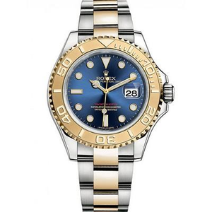 Rolex superjacht Mercure 16623-0001 gouden versie, 2836 automatisch Zwitsers uurwerk super ijsblauw lichtgevend, originele zandstralen ringmond.