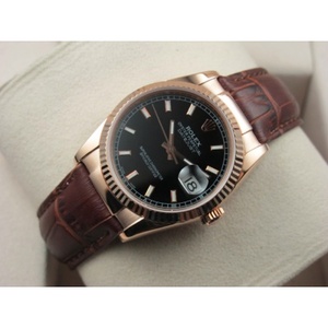 Rolex Rolex horloge Datejust 18K goud leer Casual mode gouden gezicht Romeinse index herenhorloge Gouden horloge Zwitserse beweging Hong Kong Assembly
