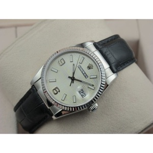 Rolex Rolex Watch Datejust Black Leather Strap Men's Watch Swiss Original Movement