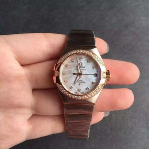 Omega Constellation Series Automatic Mechanical Ladies Watch with Diamonds 27mm
