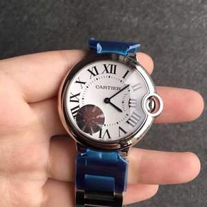 v6 Cartier Blue Balloon Lady mechanisch horloge met roze wijzerplaat 33 mm