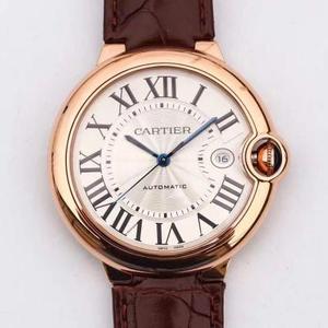 V9 Cartier upgraded version 42mm rose gold blue balloon men's watch belt watch automatic mechanical movement
