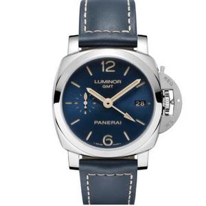VS fabriek Panerai pam688 blauw gezicht herenhorloge met mechanische riem GMT dubbele tijdzone.