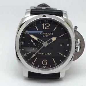 XF geproduceerd Panerai PAM531 LUMINOR 1950 serie GMT dual time functie display 44mm.