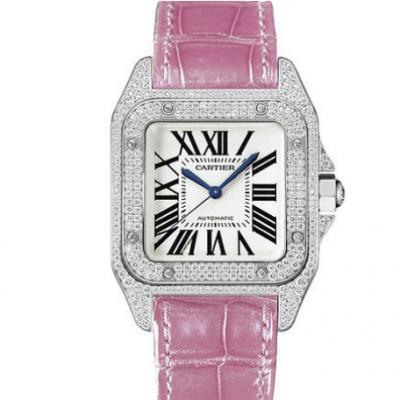 Cartier Santos series full diamond ladies' mechanical watch essential for local tyrants - Klik op de afbeelding om het venster te sluiten