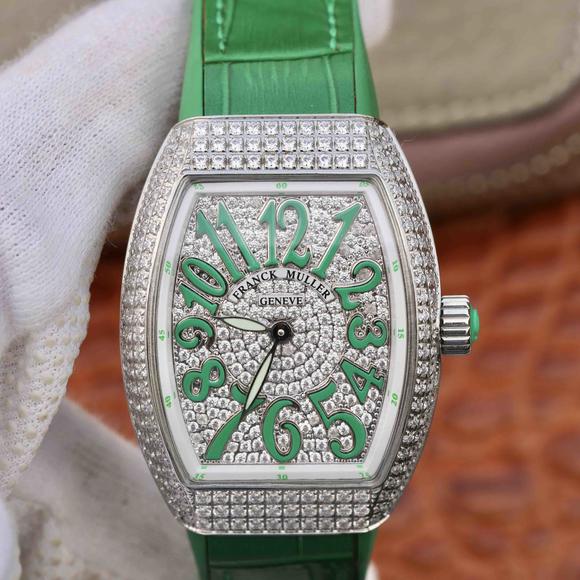 Franck Muller Vanguard V32 ladies watch, the watch is inspired by its beautiful design and unique shape, with sun embossed dial set - Klik op de afbeelding om het venster te sluiten