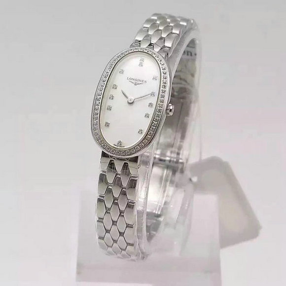 Taiwan factory produced Longines oval white plate ladies quartz watch diamond version - Klik op de afbeelding om het venster te sluiten