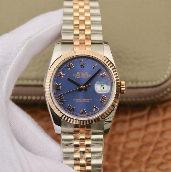 De Rolex Datejust 36 mm Rose Gold 14k Gold Covered Series unisex horloge automatisch mechanisch uurwerk - Klik op de afbeelding om het venster te sluiten