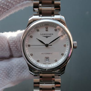 MK Factory reproduces the 6-character single calendar mechanical steel belt men's watch of Longines masters with diamonds